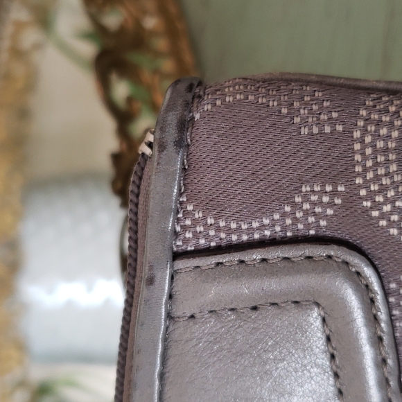 Coach Gray Monogram Zip Wristlet - Picture 9 of 10